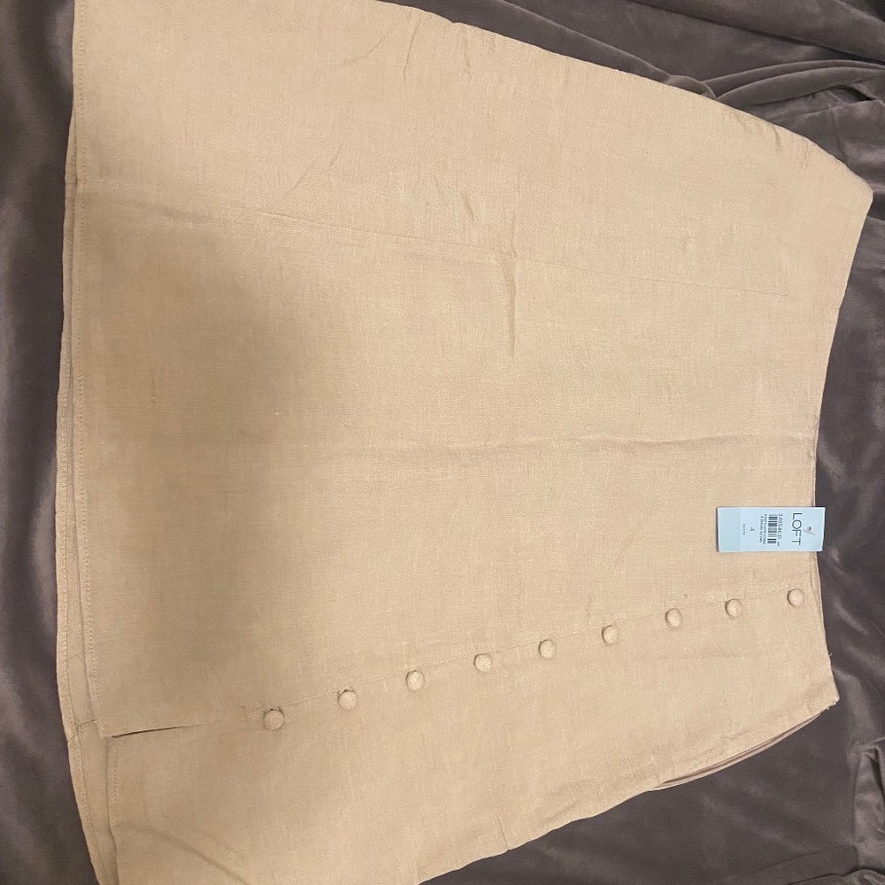 Loft petite lined linen skirt